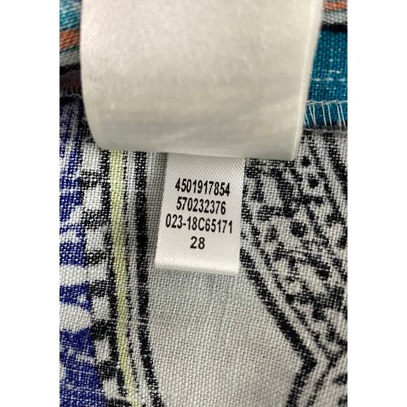 Chico's Women's Size 1 Colorful Paisley 100% Linen Open Boho Jacket - Picture 7 of 7